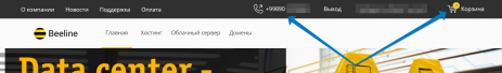 Главная страница после авторизации cloud.beeline.uz